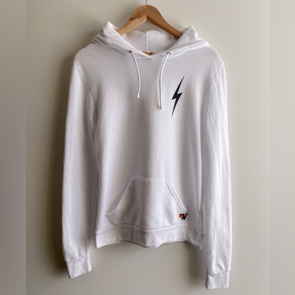 Aviator Nation Bolt Pullover Hoodie White M - Picture 2 of 11
